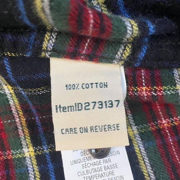L.L Bean Relaxed Scotch Plaid Button-Down Flannel Shirt Womens Large Long-Sleeve - Picture 9 of 11